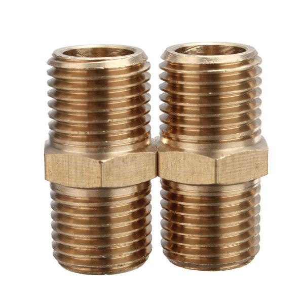 2Pcs 1/4 Brass Air BSP Tapper Hose Tail Airline Fitting male Quick Connector