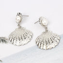 Elegant Shell Pearl Ear Drop Zinc Alloy Trendy Style Earring For Women