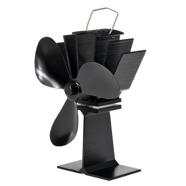 EQ2-BK(3BL) Heat Powered Wood Stove Fan Silent Eco-Friendly Fireplace Fan for Wood Log Burner