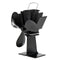 EQ2-BK(3BL) Heat Powered Wood Stove Fan Silent Eco-Friendly Fireplace Fan for Wood Log Burner