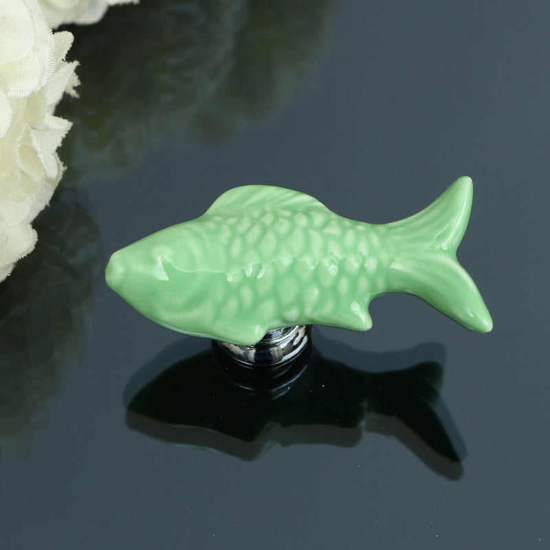 Goldfish Ceramic Knobs Door Furniture Handle Cupboard Cabinet Drawer Pull