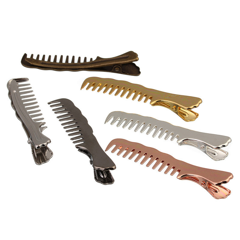 10pcs Comb Shape Alloy Hair Accessories Silver Antique Bronze Black Rhodium Color for Women Girls