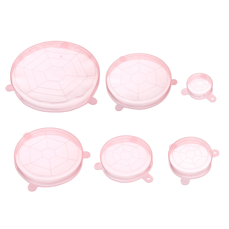 6Pcs Stretch Reusable Silicone Bowl Wraps Food Kitchen Storage Container Cover Seal