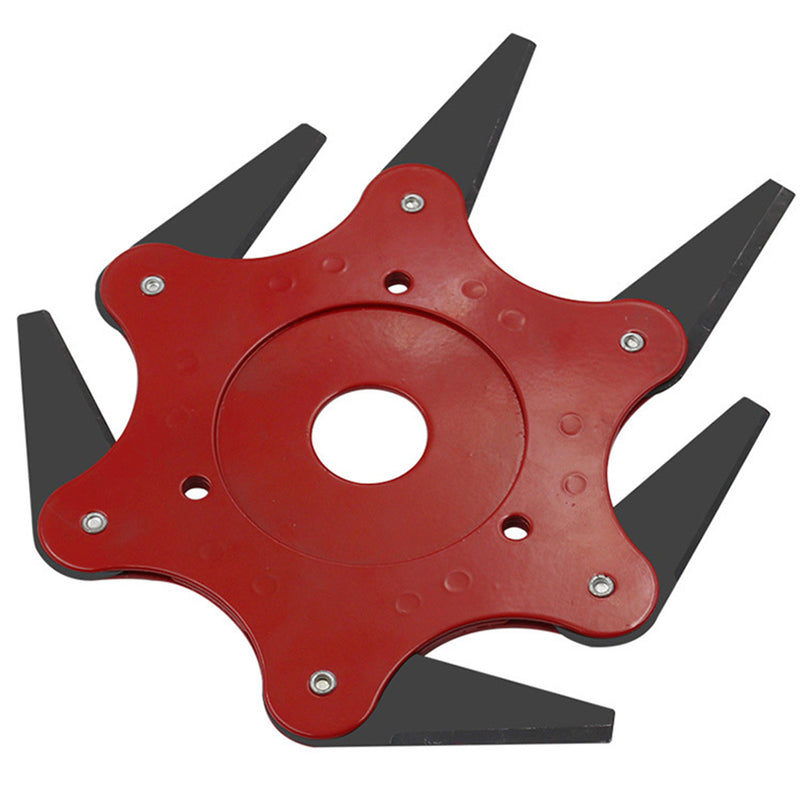 Upgrade 6 Blades Steel Outdoor Trimmer Head Razors 65Mn Lawn Mower Grass Weed Cutter