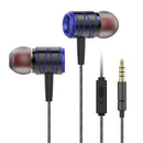 Metal 3.5mm Wired Control In-ear Heavy Bass Earphone Headphone with Mic for iPhone Samsung Xiaomi