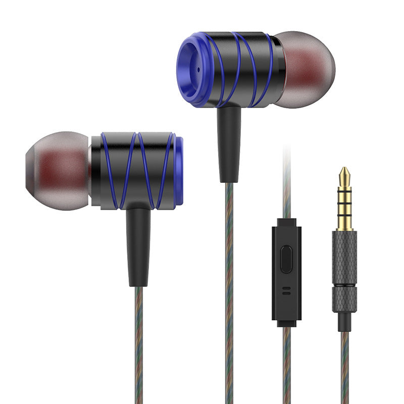 Metal 3.5mm Wired Control In-ear Heavy Bass Earphone Headphone with Mic for iPhone Samsung Xiaomi