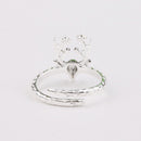 Elegant Deer Head Ring Adjustable Sliver Ring For Christmas Zinc Alloy Women Ring