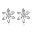 Elegant Snowflake Zircon Earrings Sweet Christmas Gift Earring Stud For Women
