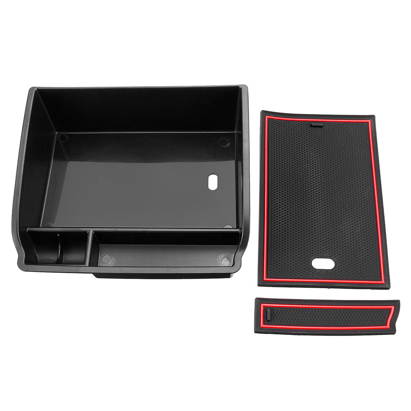 Center Console Tray Armrest Car Storage Box with Mat For Toyota Hilux 2015-2018