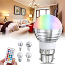 E27 GU10 E14 B22 3W RGB+White 5050 2835 SMD LED Bulb Light with Remote Control AC85-265V