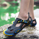 Men Hole Lace Up Sandals Summer Beach Slipper Shoes
