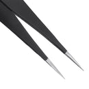 2pcs Antistatic Harder Mini Stainless Steel Tweezer Straight and Elbow Head Tweezer
