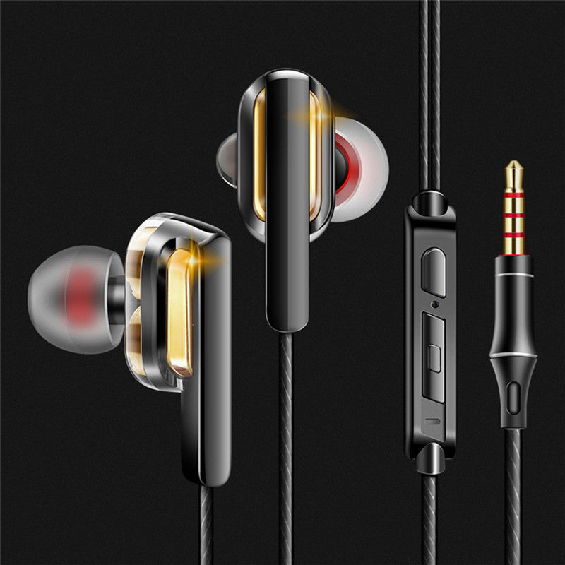 QKZ CK3 Dual Dynamic In-ear Earphone Wired Control Heavy Bass HiFi Headphone with Mic