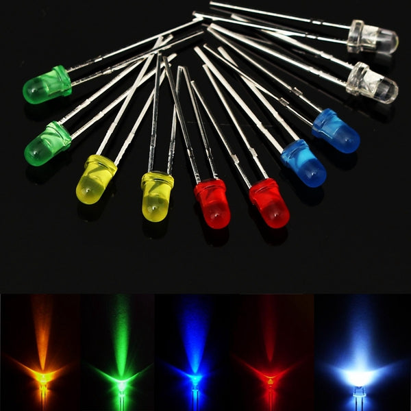 3 x 375pcs Each Box 3MM 5MM LED Light Emitting Diode Beads Resistance Lights Kits Bulb Lamp