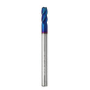 Drillpro 1/2/3/4mm Ball Nose 4 Flutes Milling Cutter R0.2-R1.0 Nano Blue Coating Carbide End Mill