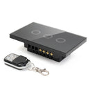 AC 110V-240V 120-type 1 Way 3 Gang Crystal Glass Remote Panel Touch LED Light Sensor Switch