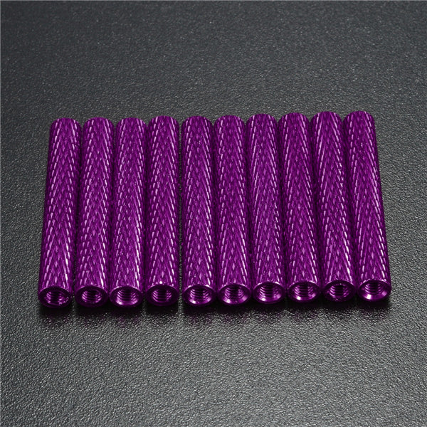 Suleve M3AS16 50Pcs M3 30mm Knurled Standoff Bolt Aluminum Alloy 6061 Anodized Spacer Multicolor