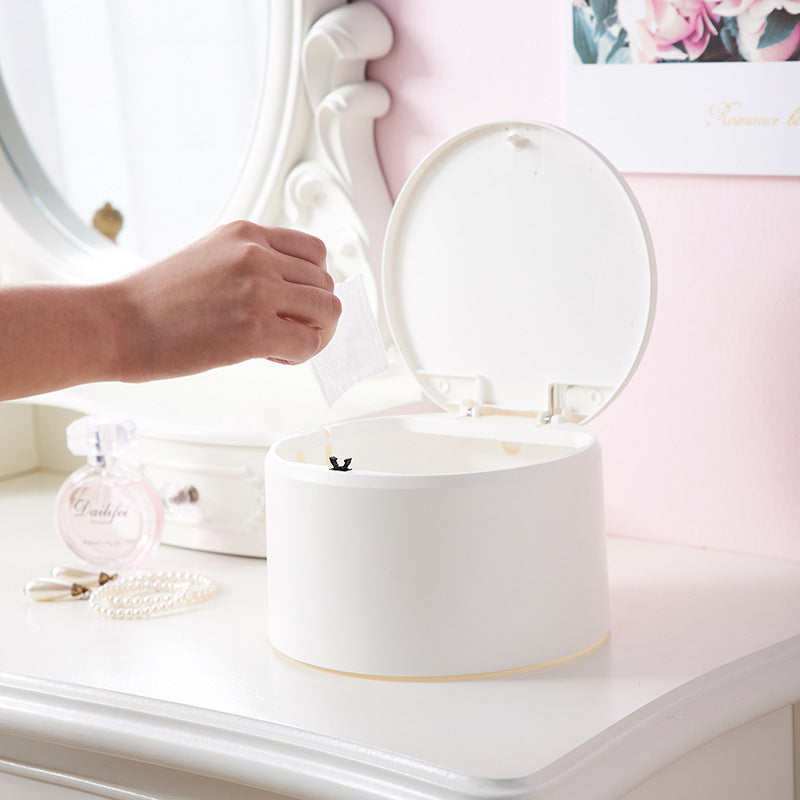 Push-button Desktop Trash Can Home Office Creative Plastic Trash Can Bag