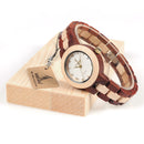 BOBO BIRD M19 Roman Number Date Display Women Wrist Watch Wooden Quartz Watch