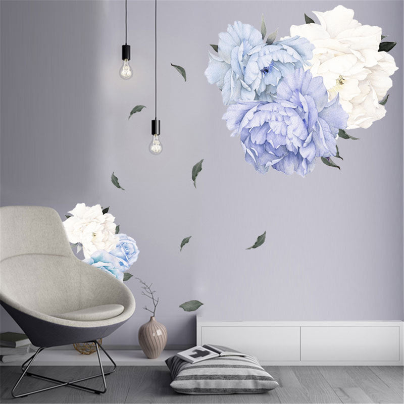 Peony Flower Blossom Wall Sticker Art Nursery Living Bedroom Home Decor Decal Wall Decorations
