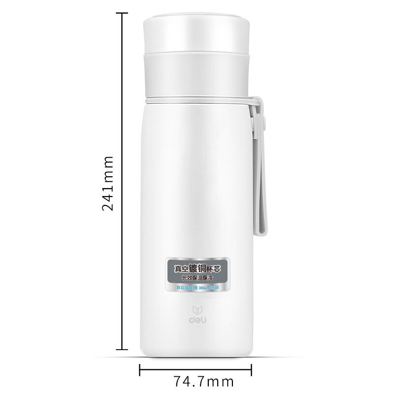 Deli 6076 500ml Portable Thermos cup Stainless Steel Vacuum Flask Thermo Water Bottle Insulated Cup Coffee Mug for Home Office Travel