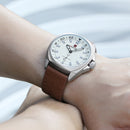 NAVIFORCE 9104 Genuine Leather Quartz Watch Casual Style Male Wristwatch