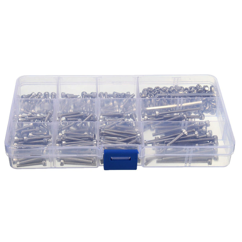 Suleve M3SS2 M3 442Pcs Stainless Steel Allen Bolt Nut Hex Socket Cap Screw Assortment Kit