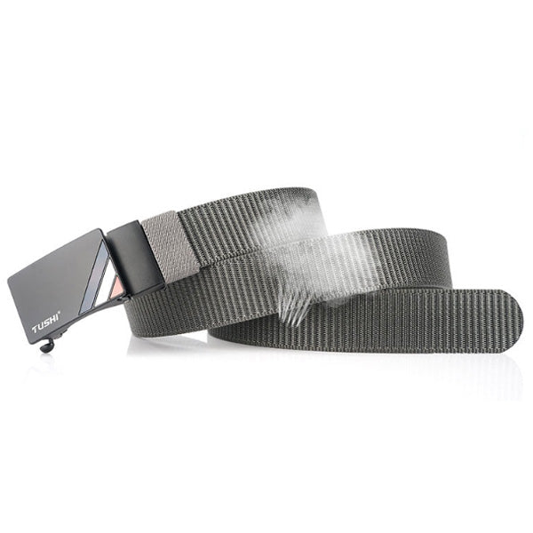 TUSHI 125cm Thick Nylon Belt Quick Release Metal Buckle Business Tactical Belt
