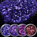 Dark Purple Nail Art Glitter Powder Sheet 1mm Sequins Sparkly Colorful Iridescent Acrylic Tips 10ml