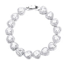 Platinum Classic Heart Micro Zircon Bracelet Fine Jewelry for Women