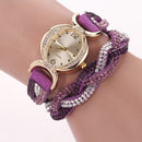 DUOYA D014 Rhinestones Elegant Ladies Watch Leather Strap Bracelet Watches