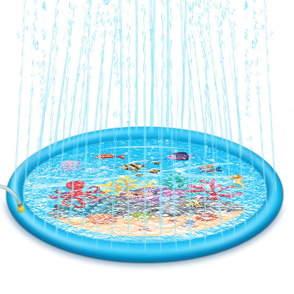 68" Sprinkle Splash Play Mat Inflatable Swimming Pool Water Fun Toys Pad Summer Party Backyard