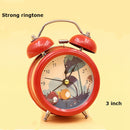 Metal Cute Fashion Bell Ring Mute Clock European Retro With Night Light Table Clock