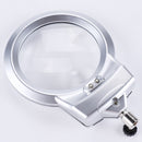 Large Lens Desk Magnifier Magnifying Glass Clamp LED Light 360 Rotating Hose