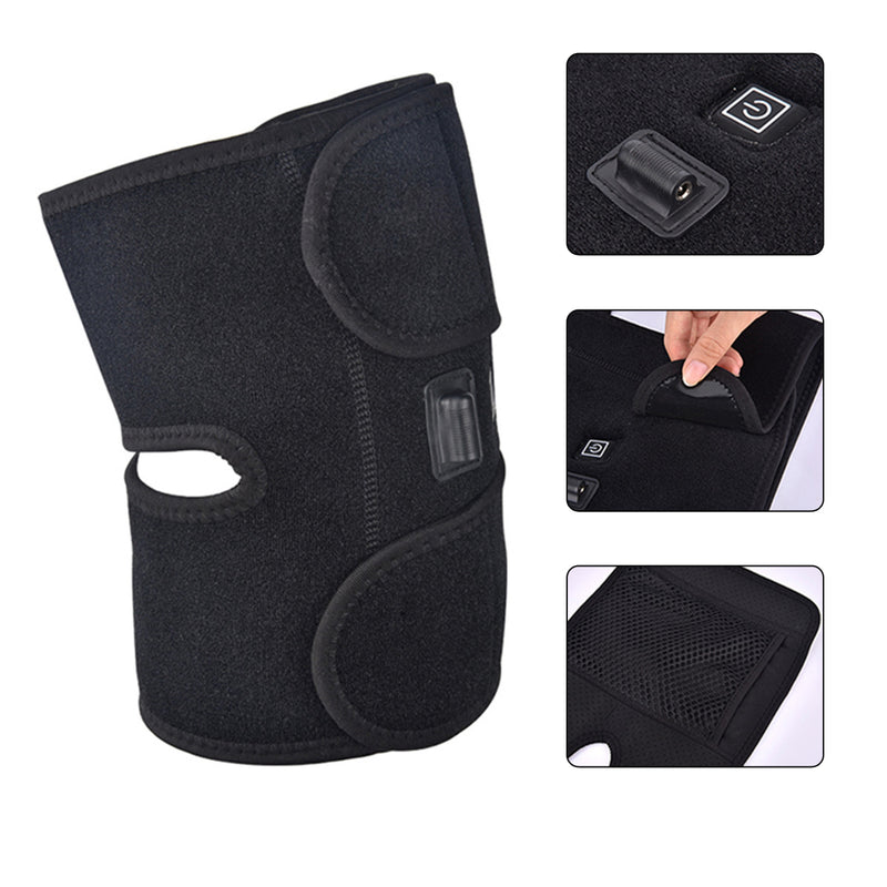 Electric Knee Heated Pad Warmer Heating Therapy Wrap Brace Arthritis Relief Pain