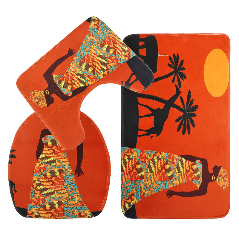 3 Piece Set Bathroom Carpet Toilet Mat And Seat Cover Toiletseat Nemo Bath Rug Non Slip