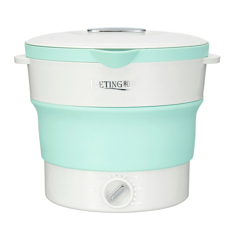 Silicone Portable Folding Electric Hot Pot Heated Food Container Cooker Camping