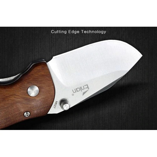 Enlan M027 Small Pocket Folding Knife with 8Cr13Mov Blade Wood Handle Liner-lock Stainless Steel Knife