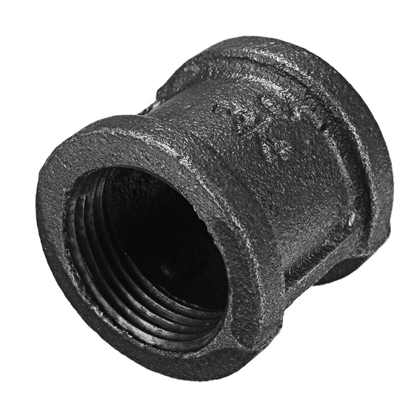 1/2" 3/4" 1" Straight Malleable Iron Connector Female Coupling Banded Ends Black Pipe Fitting