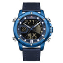 NAVIFORCE 9172 Calendar Luminous Display Quartz Watch Genuine Leather Strap Men Watch