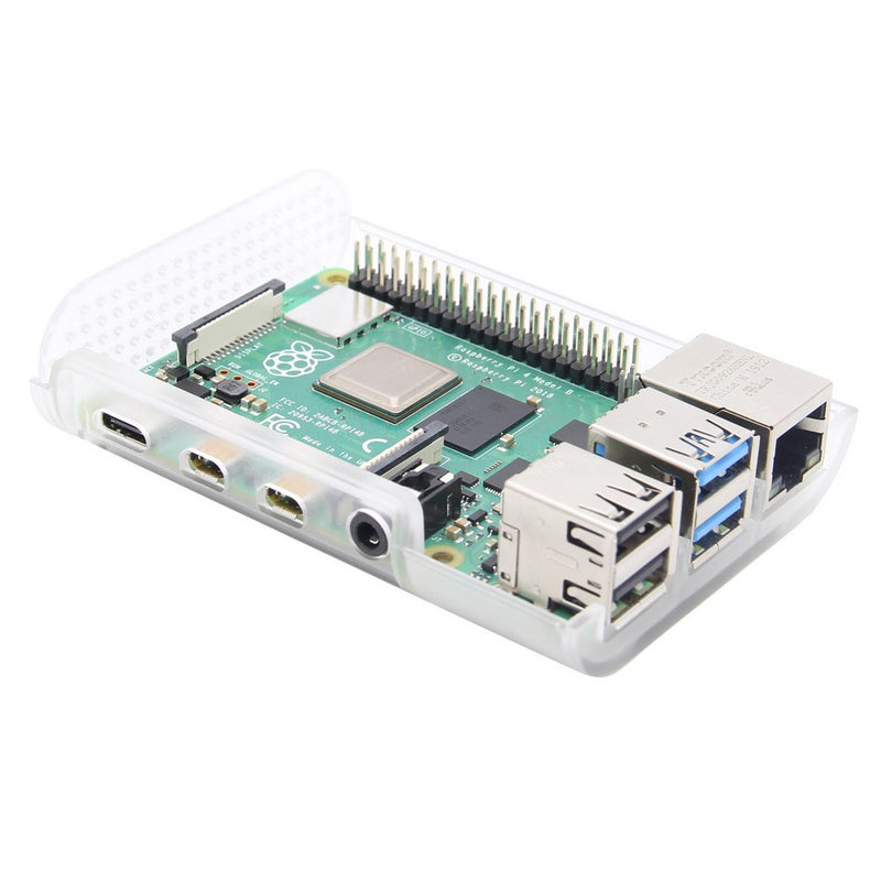 20pcs Transparent Protective ABS Case Support Cooling Fan for Raspberry Pi 4 Model B