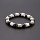 Retro Black Gallstone Beaded Bracelets Vintage Oval Irregular Unisex Bracelet Ethnic Jewelry