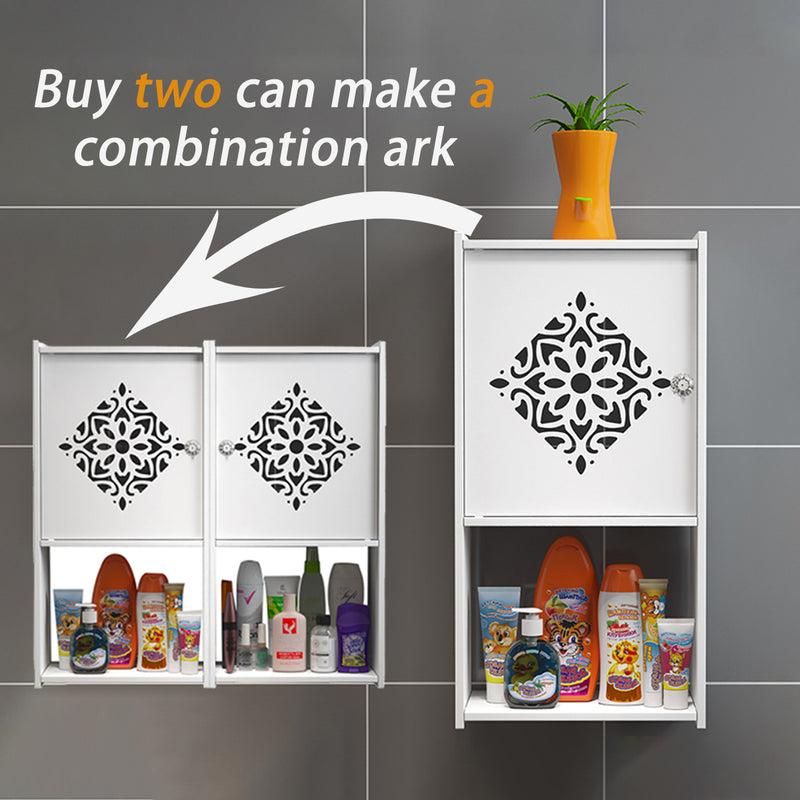 Bathroom Kitchen Storage Container Rack Wall Punch-free Toilet Washbasin Storage Cabinet