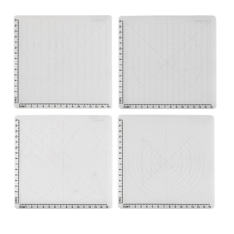 4PCS White Silicone Design Mat Drawing Tools with Basic Template + Insulation Silicone Finger Caps Kit for 3D Printing Pen