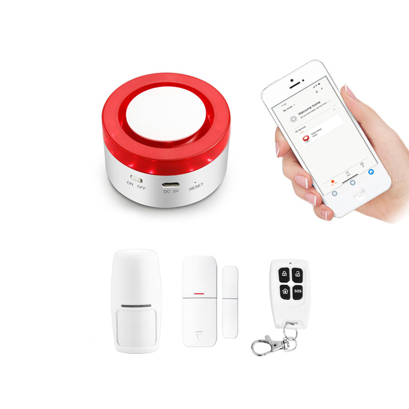 DYGSM TUYA H1 Gate-way & Sir-en 2 In 1 WiFi Alarm System Support Alexa Google Assistant Home Smart Switch Safety Tool