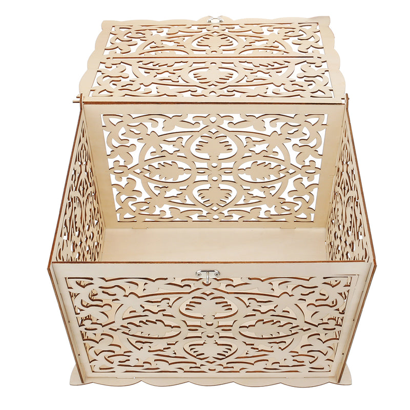 Wooden Wedding Card Post Box with Lock Collection Gift Card Boxes Weddings Decor Supplies
