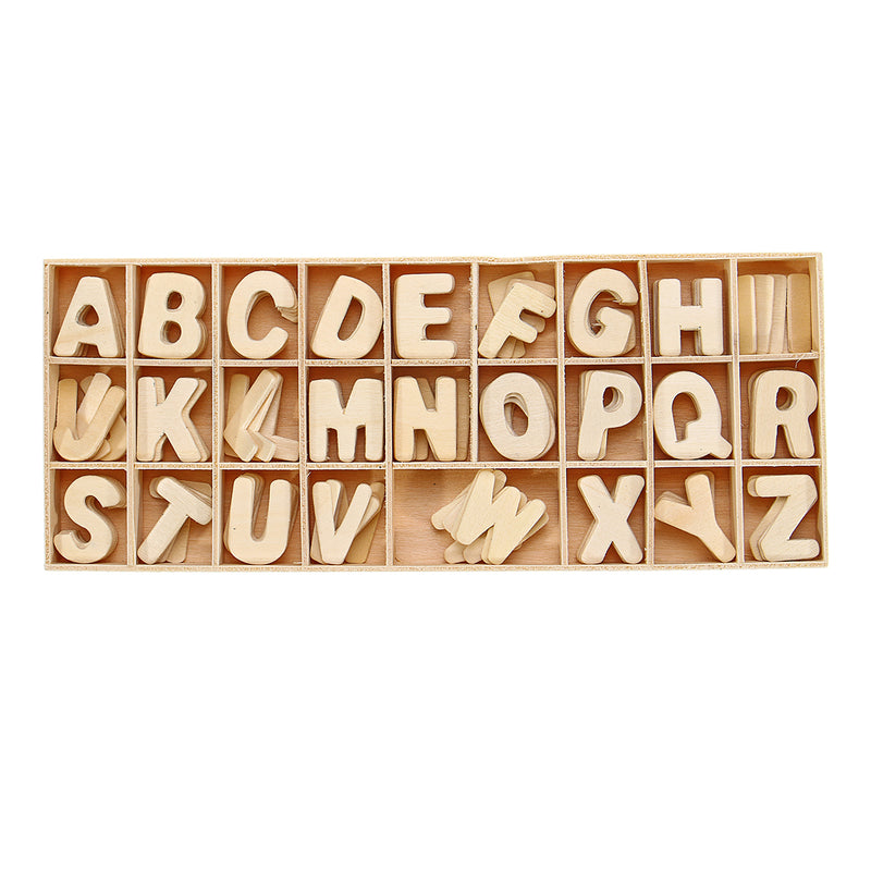 156X Wooden Scrabble Tiles Letters Puzzle Blocks Crafts Wood Alphabet Kids Early Education Toys Gift