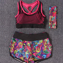Women's Yoga Clothing Suit Yoga Pants Sports Three-Piece Running Fitness Clothes Gym Suit