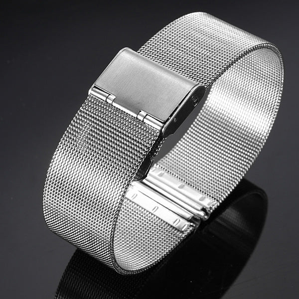 18/20/22/24mm Silver Stainless Steel Mesh Net Watch Band