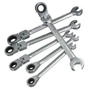 DANIU Flexible Pivoting Head Ratchet Combination Spanner Wrench Garage Metric Tool 6 Size